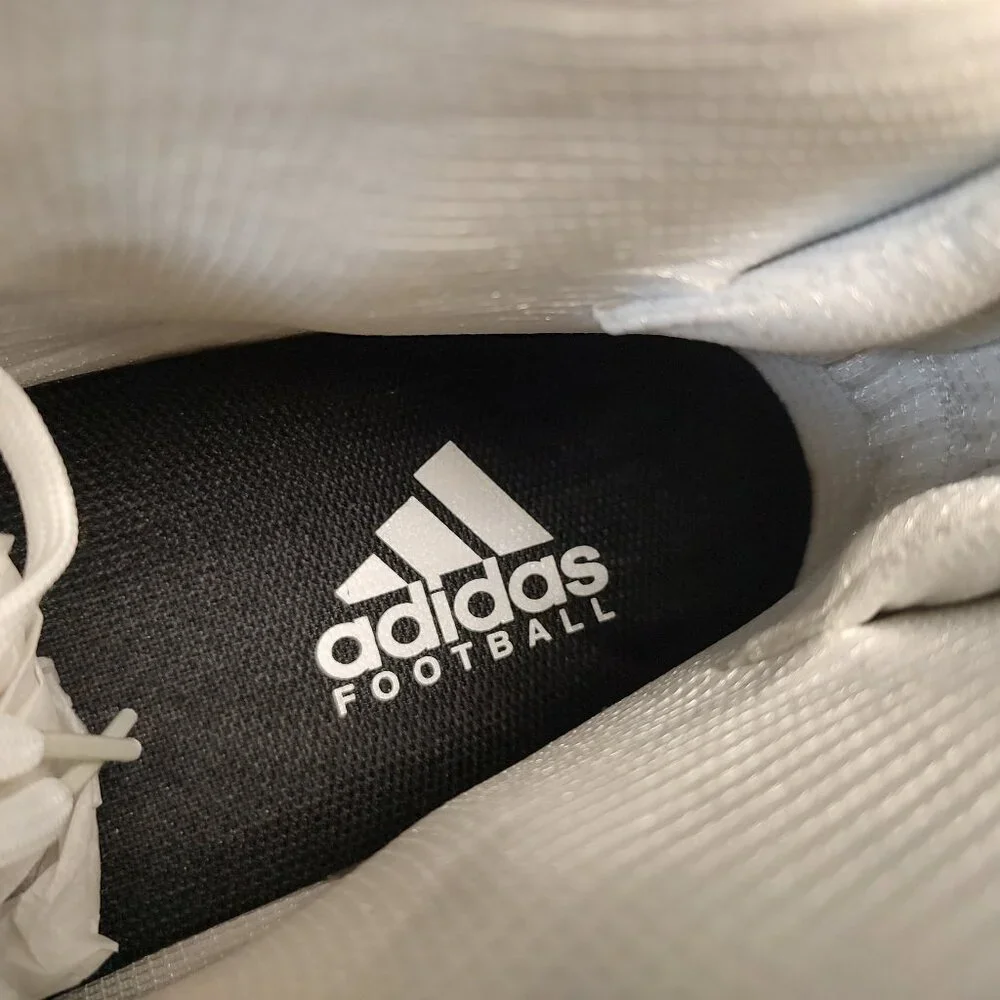 Adidas Mens Football Cleats 17 White Black Shoe Lacrosse High Molded Athletic - Picture 8 of 11